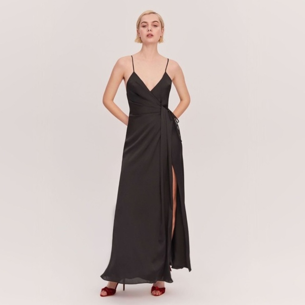 Fame & Partners Black Wrap Dress